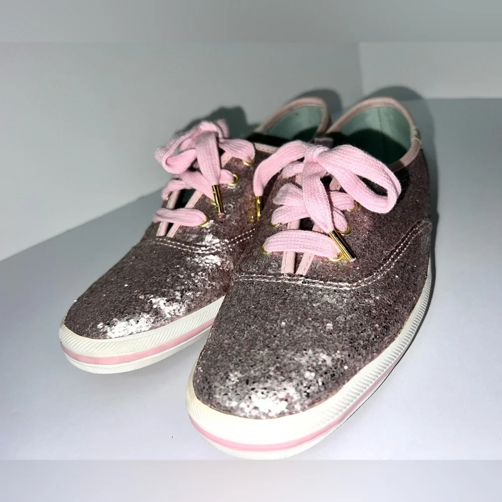 Keds Kate Spade New York Champion Pink lavender Glitter Sneakers Keds sz‎ 7
